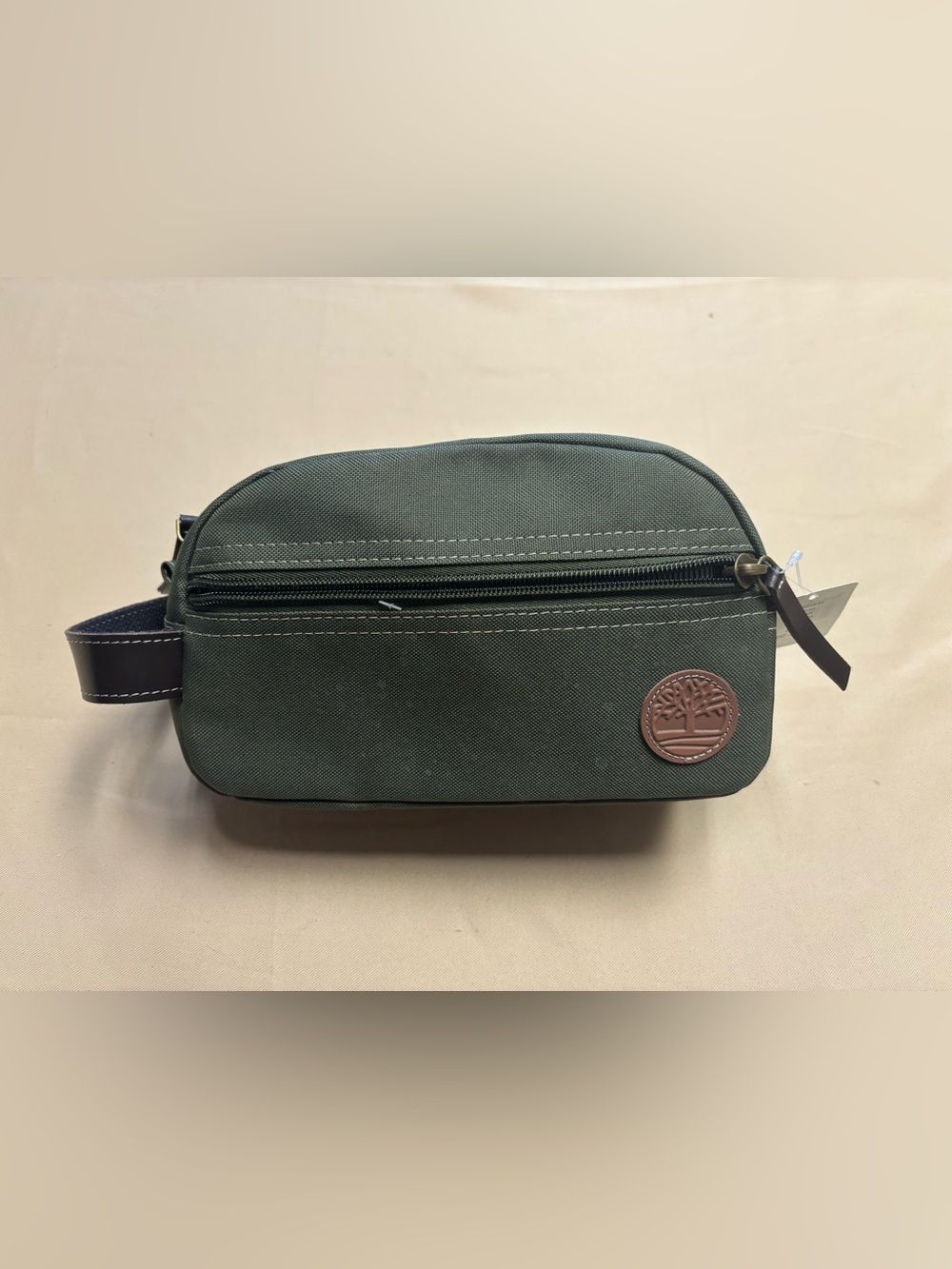 NEW Timberland Men's Toiletry Bag Canvas Travel Kit Organizer Green Olive Zipper